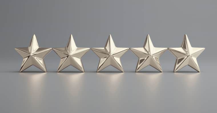 Five stylized stars